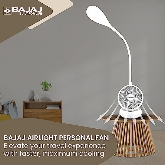 Bajaj Pygmy Go 178 mm Mini Fan with LED Lighting Bue