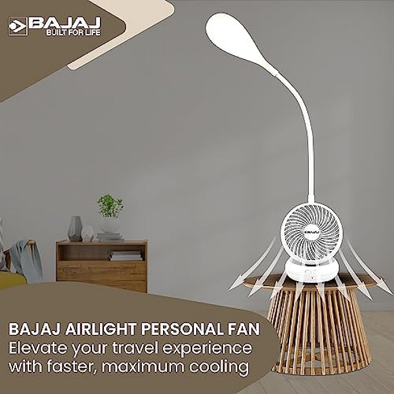 Bajaj Pygmy Go 178 mm Mini Fan with LED Lighting Bue