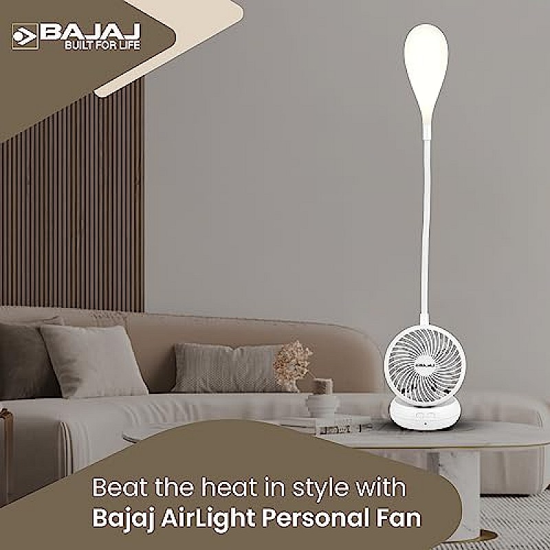 Bajaj Pygmy Go 178 mm Mini Fan with LED Lighting Bue