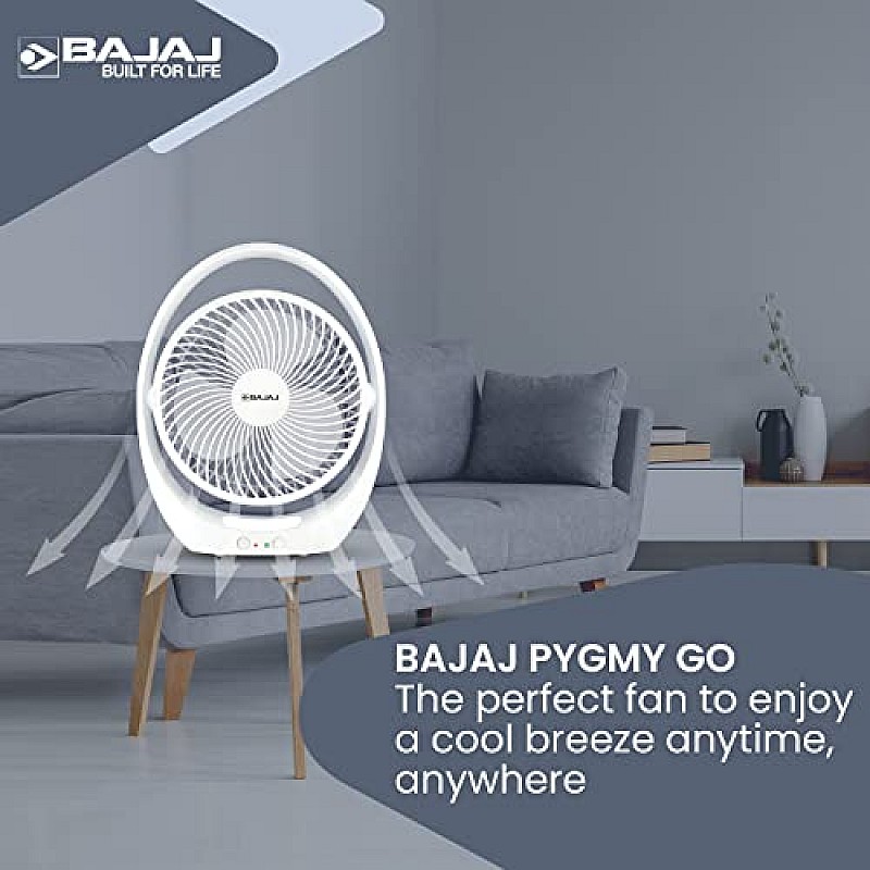 Bajaj Pygmy Go 178 mm Mini Fan with LED Lighting Bue