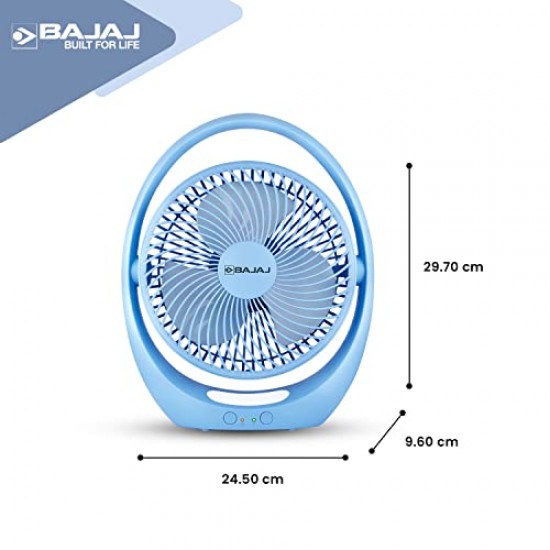 Bajaj Pygmy Go 178 mm Mini Fan with LED Lighting Bue