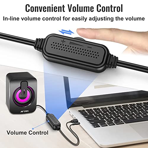 Ant Esports GS150 Computer Speakers, 2.0CH PC Speakers, in-line Volume Control, 6W USB Powered Stereo Desktop Speakers black Ant Esports GS150 Computer Speakers, 2.0CH PC Speakers, in-line Volume Control, 6W USB Powered Stereo Desktop Speakers black