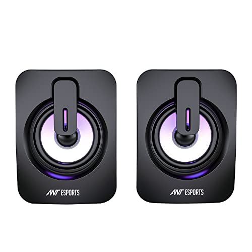 Ant Esports GS150 Computer Speakers, 2.0CH PC Speakers, in-line Volume Control, 6W USB Powered Stereo Desktop Speakers black Ant Esports GS150 Computer Speakers, 2.0CH PC Speakers, in-line Volume Control, 6W USB Powered Stereo Desktop Speakers black