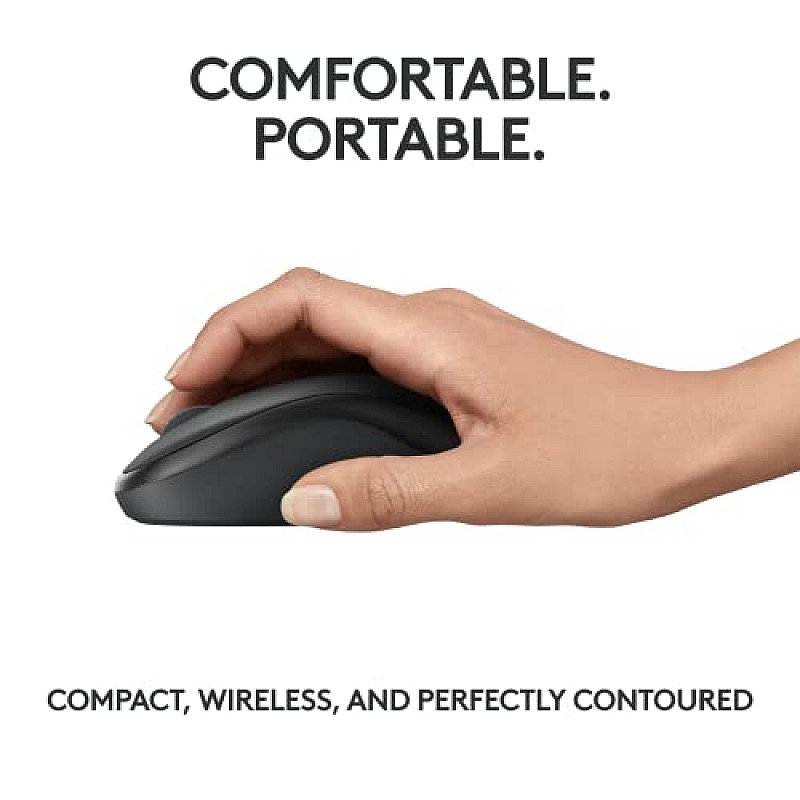 Logitech M240 Silent Bluetooth Mouse Wireless Compact Portable Smooth Tracking 18-Month Battery for Windows Graphite