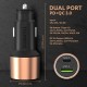 Duracell 65W Fast Car Charger Adapter with Dual Output. Quick Charge, Type C PD 45W Qualcomm Certified 3.0 20W (Copper  Black)