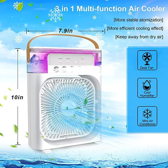 AIRTREE Portable Air Conditioner Fan, 500 ml Water Tank USB Personal Cooler, Mini Humidifier Fan with |Mini Cooler Fan| AIRTREE Portable Air Conditioner Fan, 500 ml Water Tank USB Personal Cooler, Mini Humidifier Fan with |Mini Cooler Fan|