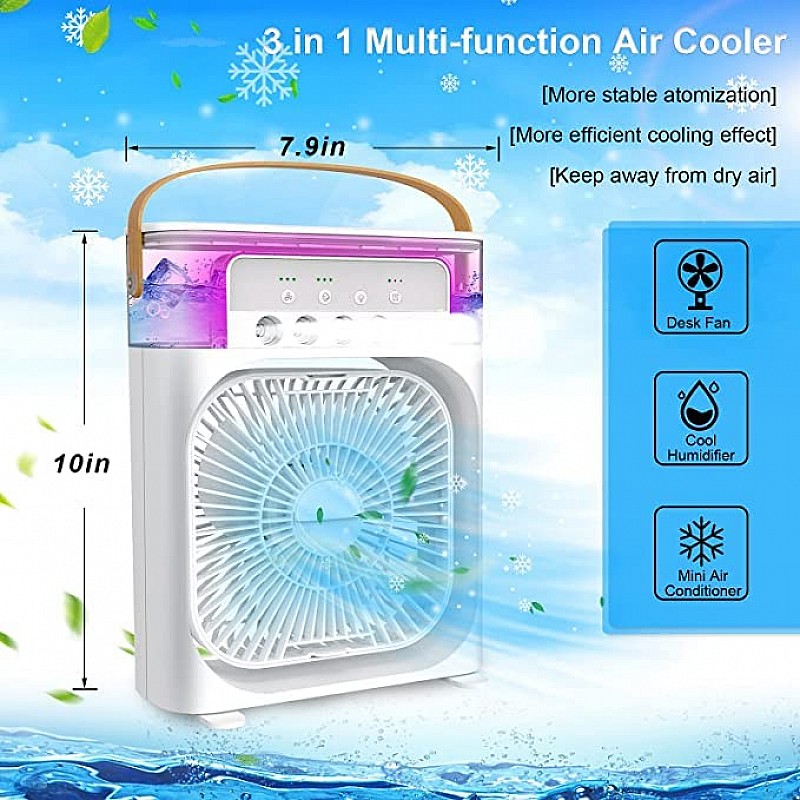 AIRTREE Portable Air Conditioner Fan, 500 ml Water Tank USB Personal Cooler, Mini Humidifier Fan with  |Mini Cooler Fan|