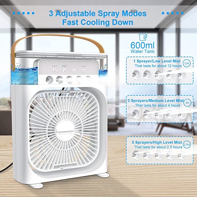 AIRTREE Portable Air Conditioner Fan, 500 ml Water Tank USB Personal Cooler, Mini Humidifier Fan with |Mini Cooler Fan| AIRTREE Portable Air Conditioner Fan, 500 ml Water Tank USB Personal Cooler, Mini Humidifier Fan with |Mini Cooler Fan|