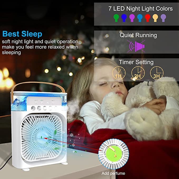 AIRTREE Portable Air Conditioner Fan, 500 ml Water Tank USB Personal Cooler, Mini Humidifier Fan with |Mini Cooler Fan| AIRTREE Portable Air Conditioner Fan, 500 ml Water Tank USB Personal Cooler, Mini Humidifier Fan with |Mini Cooler Fan|