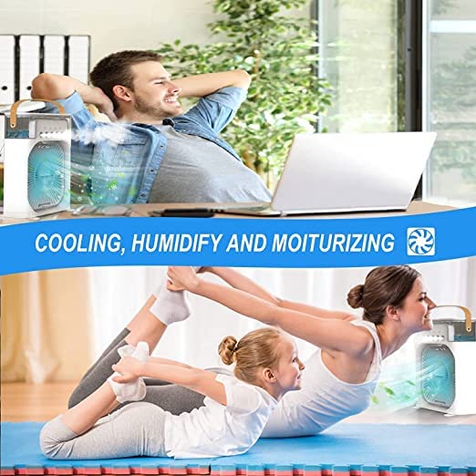 AIRTREE Portable Air Conditioner Fan, 500 ml Water Tank USB Personal Cooler, Mini Humidifier Fan with |Mini Cooler Fan| AIRTREE Portable Air Conditioner Fan, 500 ml Water Tank USB Personal Cooler, Mini Humidifier Fan with |Mini Cooler Fan|
