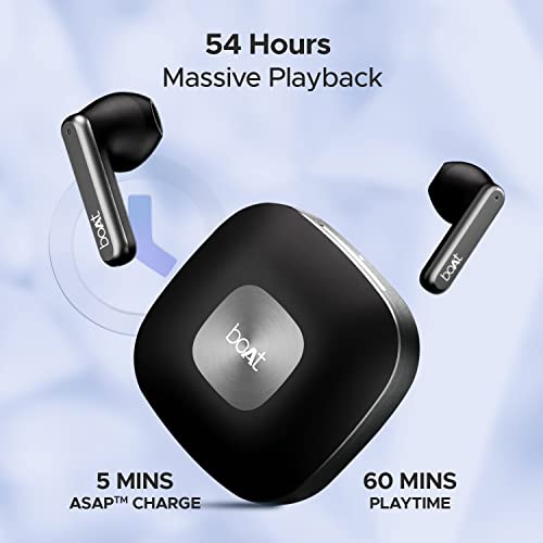 boAt Airdopes Genesis with 13MM Drivers, Quad Mics ENx™ Technology Low Latency, 54H (Active Black) boAt Airdopes Genesis with 13MM Drivers, Quad Mics ENx™ Technology Low Latency, 54H (Active Black)