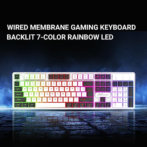 Ant Value KK1002 Wired Gaming Keyboard & Mouse Combo, 104 Silent keys, Backlit Rainbow LED Keyboard Ant Value KK1002 Wired Gaming Keyboard & Mouse Combo, 104 Silent keys, Backlit Rainbow LED Keyboard