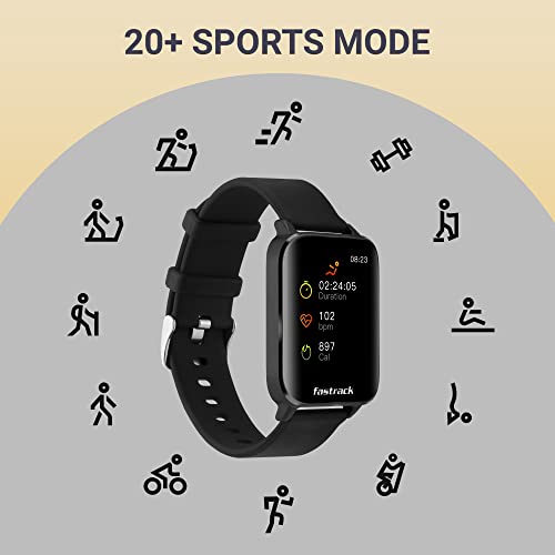 Fastrack Reflex Curv Unisex Activity Tracker Smart Watch, 2.5D Curved Display Black Fastrack Reflex Curv Unisex Activity Tracker Smart Watch, 2.5D Curved Display Black