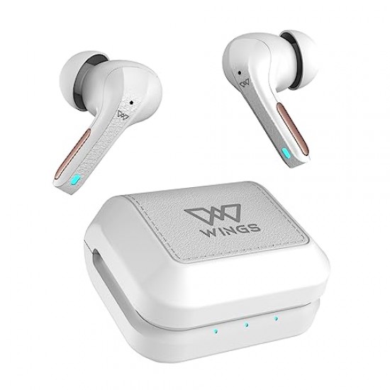 Wings Flobuds 300,Made in India Wireless TWS Earbuds 50 Hrs Total Playtime White
