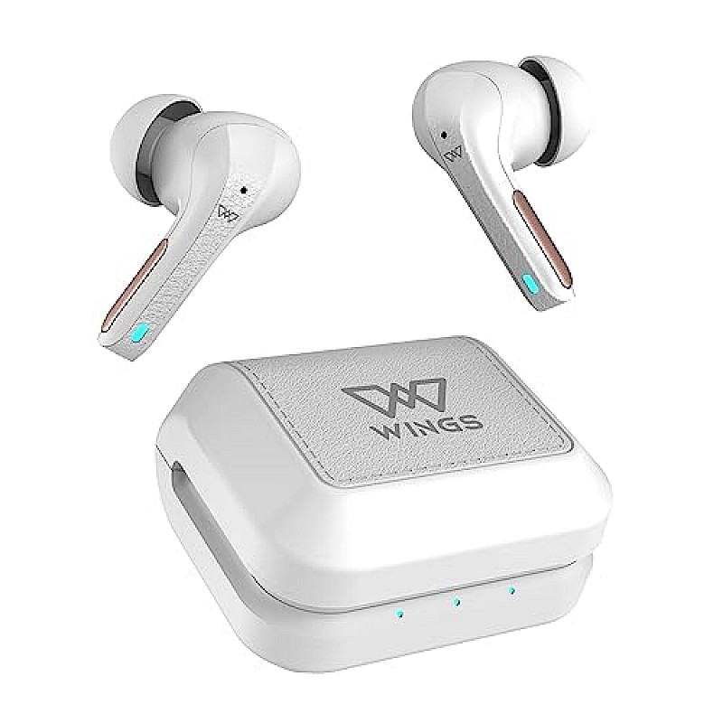 Wings Flobuds 300,Made in India Wireless TWS Earbuds 50 Hrs Total Playtime White