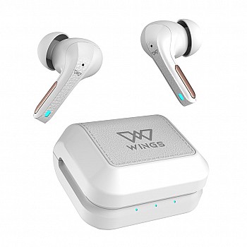 Wings Flobuds 300,Made in India Wireless TWS Earbuds 50 Hrs Total Playtime White