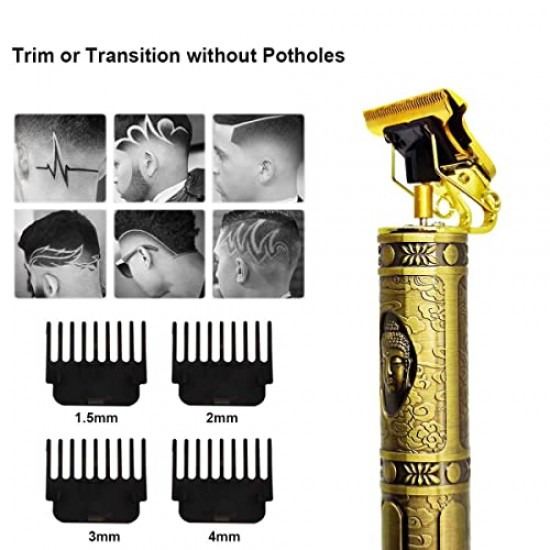 Airtree Hair Trimmer For Men Buddha Style Trimmer,Professional Hair Clipper, Adjustable Blade Clipper,1200 mah battery (BUDHHA)
