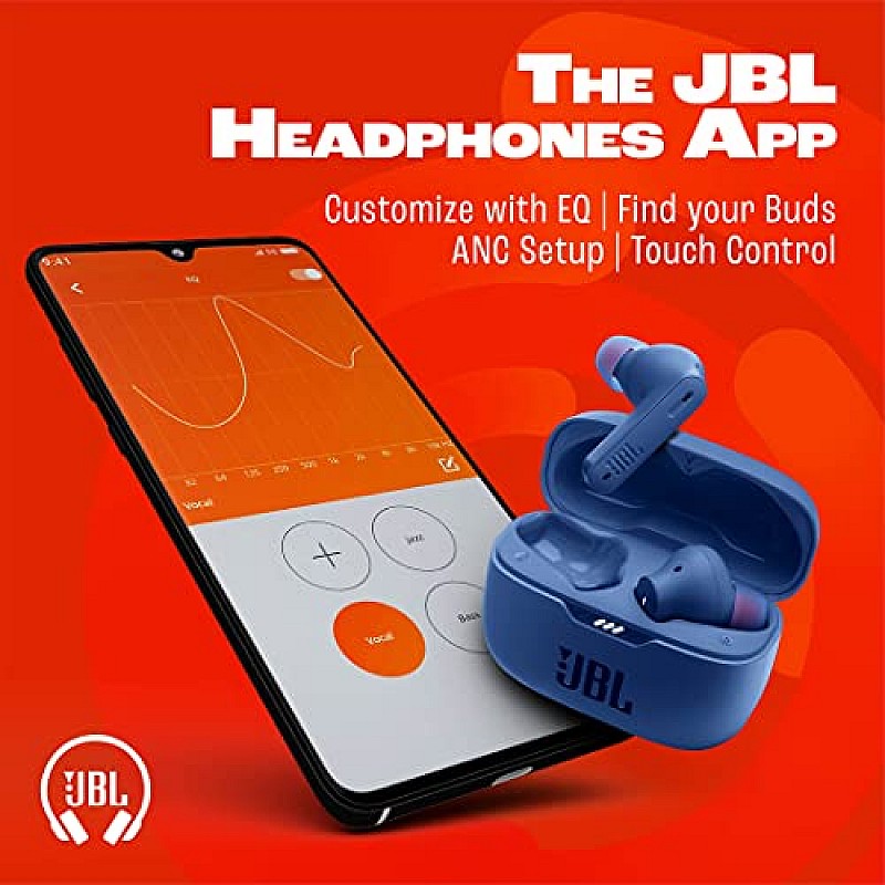 JBL Tune 230NC TWS, Active Noise Cancellation Earbuds with Mic, Massive 40 Hrs Playtime with Speed Charge, Adjustable (Blue)