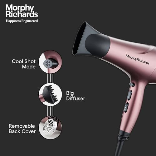 Morphy Richards Stylist Care HD222DC Professional Hair Dryer With Diffuser Wine Red And Silver Chrome Morphy Richards Stylist Care HD222DC Professional Hair Dryer With Diffuser Wine Red And Silver Chrome