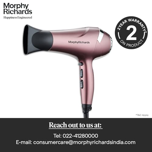 Morphy Richards Stylist Care HD222DC Professional Hair Dryer With Diffuser Wine Red And Silver Chrome Morphy Richards Stylist Care HD222DC Professional Hair Dryer With Diffuser Wine Red And Silver Chrome