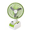 Globex 8-Inch Rechargeable Table Fan with LED Lamp 400 mm Ultra High Speed 3 Blade Table Fan (Green)