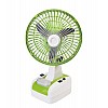 Globex 8-Inch Rechargeable Table Fan with LED Lamp 400 mm Ultra High Speed 3 Blade Table Fan (Green)