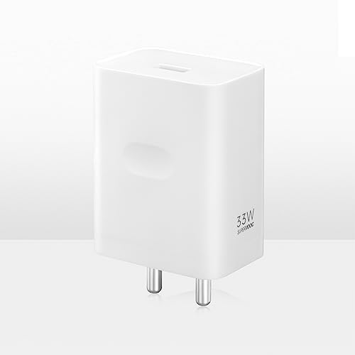 OPPO Original SUPERVOOC 33W Single Port USB Fast Charger, BIS Certified, Wall Charger Adapter (Cable Not Included, White) OPPO Original SUPERVOOC 33W Single Port USB Fast Charger, BIS Certified, Wall Charger Adapter (Cable Not Included, White)
