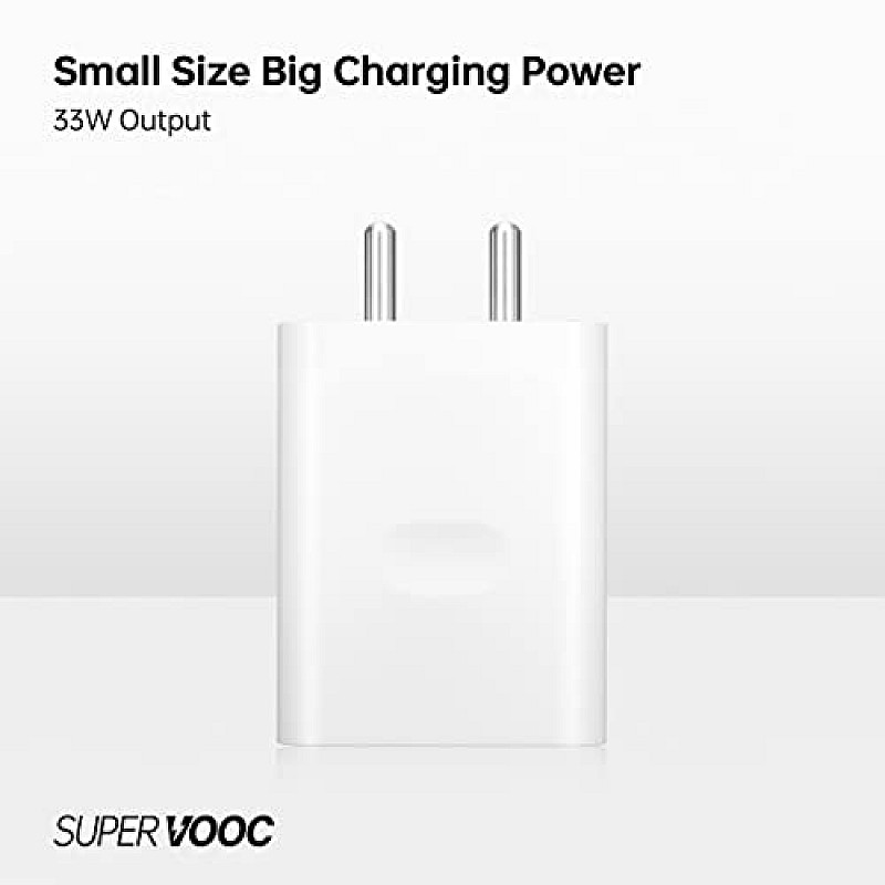 OPPO Original SUPERVOOC 33W Single Port USB Fast Charger, BIS Certified, Wall Charger Adapter (Cable Not Included, White)