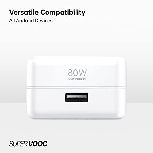 OPPO Original SUPERVOOC 33W Single Port USB Fast Charger, BIS Certified, Wall Charger Adapter (Cable Not Included, White) OPPO Original SUPERVOOC 33W Single Port USB Fast Charger, BIS Certified, Wall Charger Adapter (Cable Not Included, White)