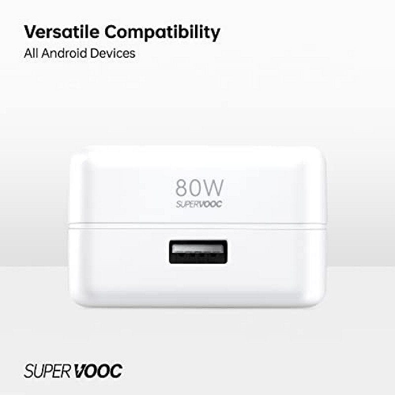 OPPO Original SUPERVOOC 33W Single Port USB Fast Charger, BIS Certified, Wall Charger Adapter (Cable Not Included, White)