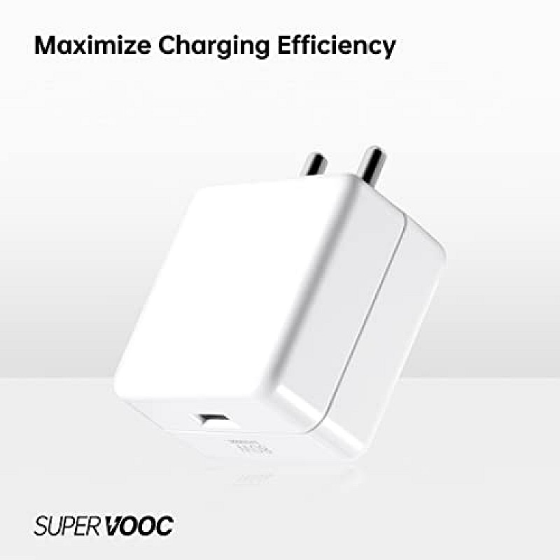 OPPO Original SUPERVOOC 33W Single Port USB Fast Charger, BIS Certified, Wall Charger Adapter (Cable Not Included, White)