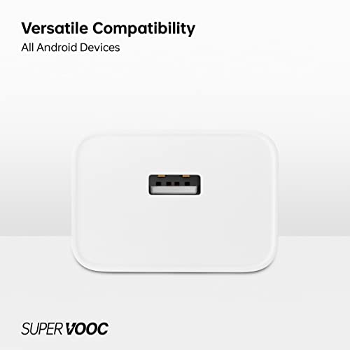 OPPO Original SUPERVOOC 33W Single Port USB Fast Charger, BIS Certified, Wall Charger Adapter (Cable Not Included, White) OPPO Original SUPERVOOC 33W Single Port USB Fast Charger, BIS Certified, Wall Charger Adapter (Cable Not Included, White)