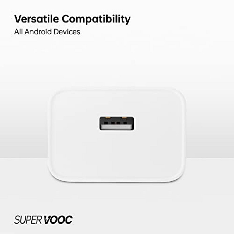 OPPO Original SUPERVOOC 33W Single Port USB Fast Charger, BIS Certified, Wall Charger Adapter (Cable Not Included, White)