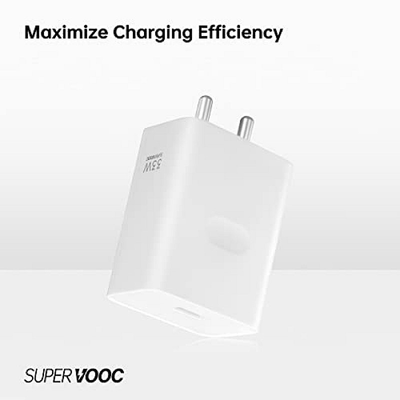 OPPO Original SUPERVOOC 33W Single Port USB Fast Charger, BIS Certified, Wall Charger Adapter (Cable Not Included, White)