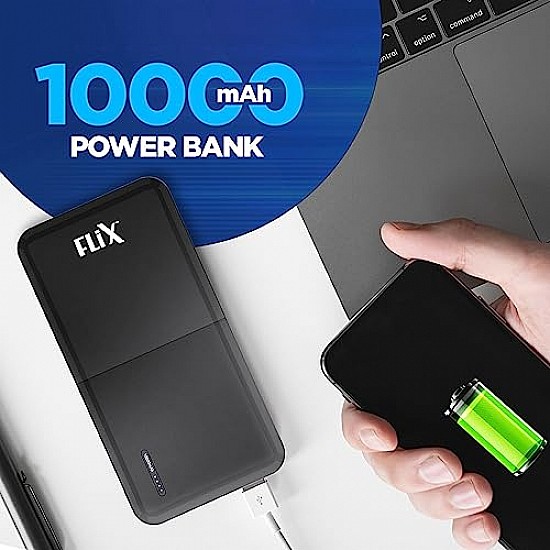 FLiX Beetel  PowerXtreme 10,000mAh Slim Power Bank Black P10