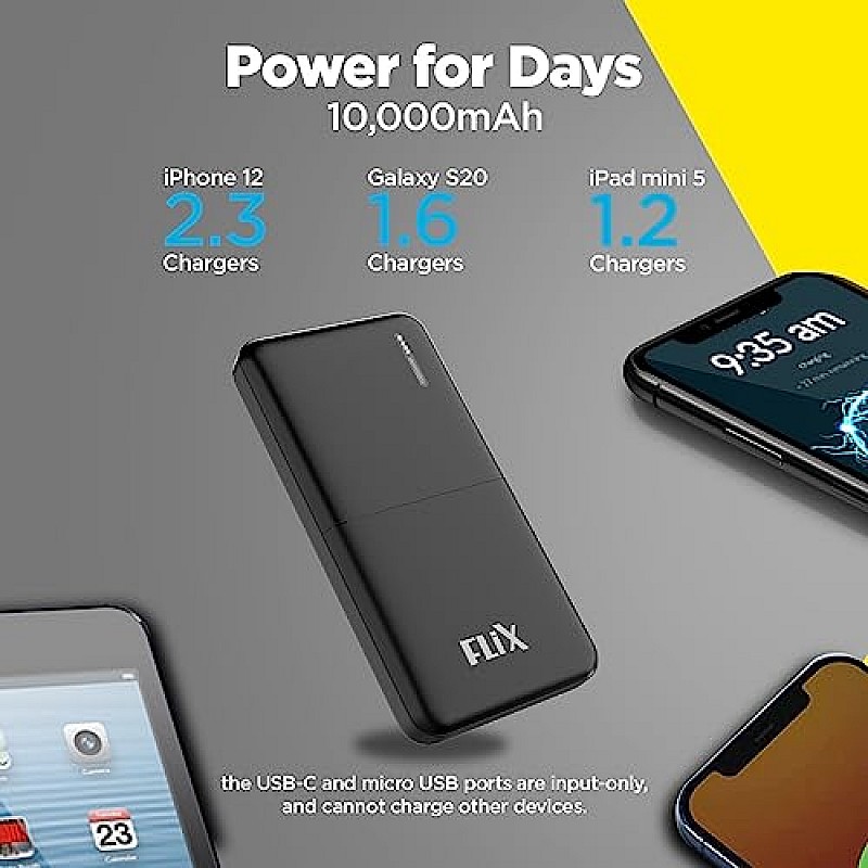 FLiX Beetel  PowerXtreme 10,000mAh Slim Power Bank Black P10