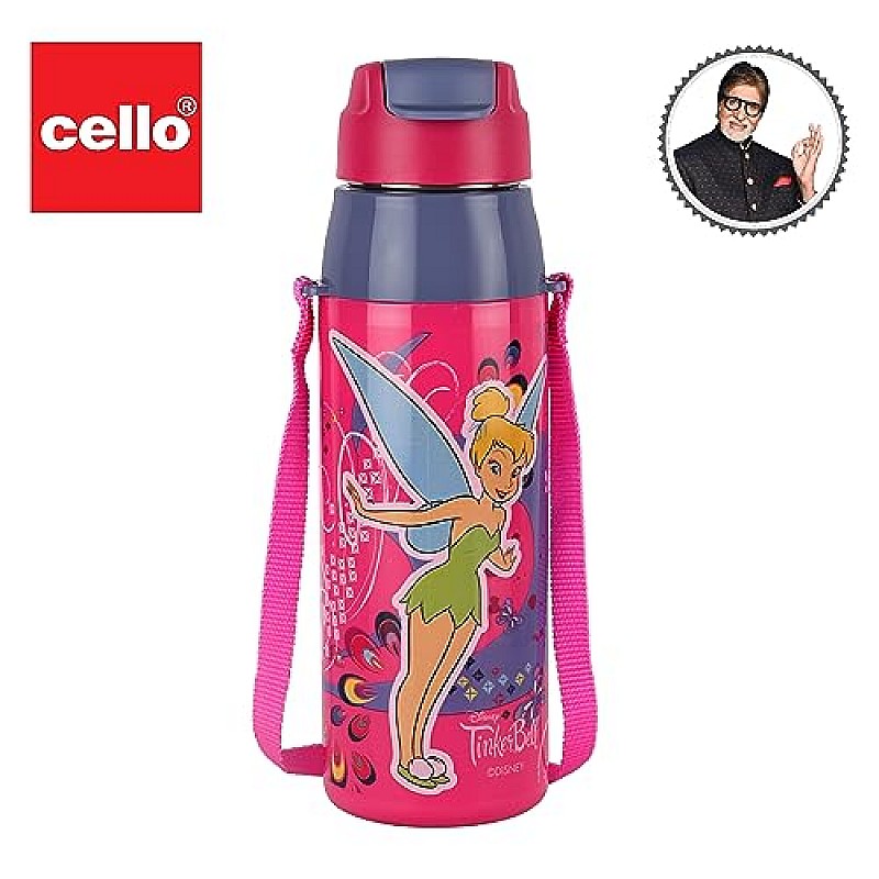 CELLO Puro Steel-X Hydra Kid 600 Water Bottle PU Insulation School Bottle Picnic Bottle Cold Insulation Bell 520ml  Pink