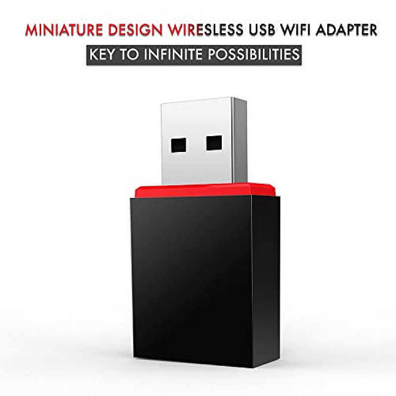 Tenda U3 WiFi Dongle 300Mbps USB Wireless Adapter, 2.4GHz, 2 Internal Antennas, USB 2.0 (Black)