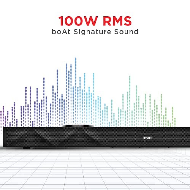 boAt Aavante Bar Raga Bluetooth Soundbar with 100W RMS Signature Sound, 2.2 Channel Built-in Subwoofers Pitch Black