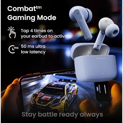 Boult Audio Z60 Truly Wireless in Ear Earbuds with 60H Playtime, 4 Mics ENC (Powder Blue)