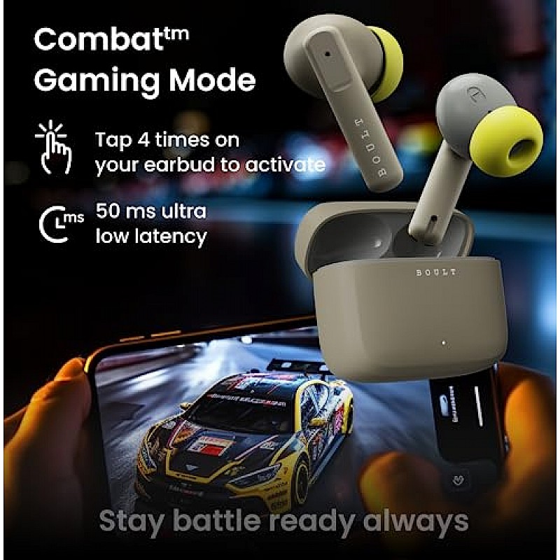 Boult Audio Z60 Truly Wireless in Ear Earbuds with 60H Playtime, 4 Mics ENC (Spring Green)