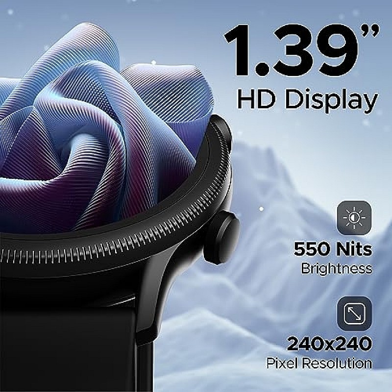 boAt Flash Plus Smart Watch with 1.39 Inch HD Display, Bluetooth Calling, 100+ Sports Mode, AI Voice Assistant Active Black