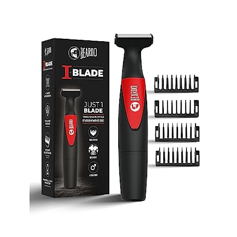 Beardo Multipurpose  Blade Trimmer  Shaver for Beard, Body, Hair & Groin  One Blade Trimmer Black