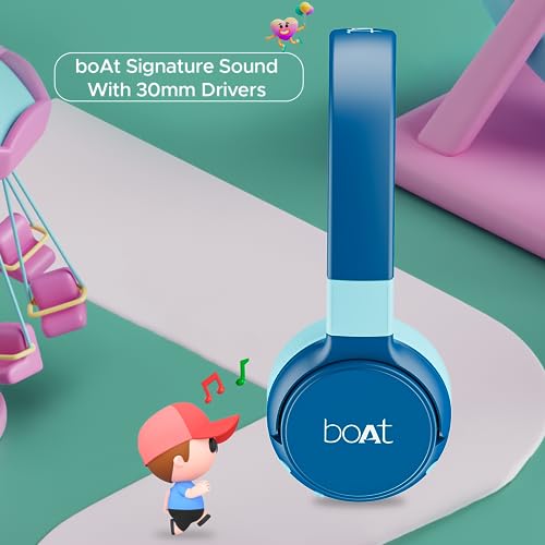 boAt Rockid Rush Wireless Headphones for Kids with Up to 10 hrs Playtime, 30mm Tuned Drivers, Bluetooth (Aqua) boAt Rockid Rush Wireless Headphones for Kids with Up to 10 hrs Playtime, 30mm Tuned Drivers, Bluetooth (Aqua)