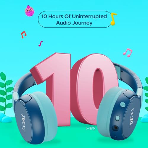 boAt Rockid Rush Wireless Headphones for Kids with Up to 10 hrs Playtime, 30mm Tuned Drivers, Bluetooth (Aqua) boAt Rockid Rush Wireless Headphones for Kids with Up to 10 hrs Playtime, 30mm Tuned Drivers, Bluetooth (Aqua)