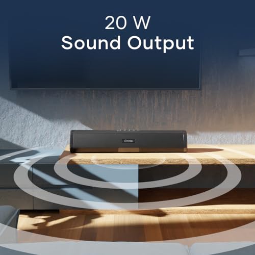 Wings Centerstage 210, 20W Soundbar, with 5.0 Bluetooth, Aux Input,7 Hours Playtime and 2500mAh Battery Capacity, Wireless Speakers Wings Centerstage 210, 20W Soundbar, with 5.0 Bluetooth, Aux Input,7 Hours Playtime and 2500mAh Battery Capacity, Wireless Speakers