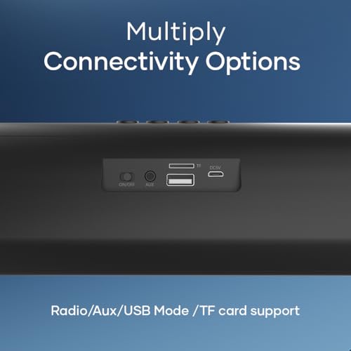 Wings Centerstage 210, 20W Soundbar, with 5.0 Bluetooth, Aux Input,7 Hours Playtime and 2500mAh Battery Capacity, Wireless Speakers Wings Centerstage 210, 20W Soundbar, with 5.0 Bluetooth, Aux Input,7 Hours Playtime and 2500mAh Battery Capacity, Wireless Speakers
