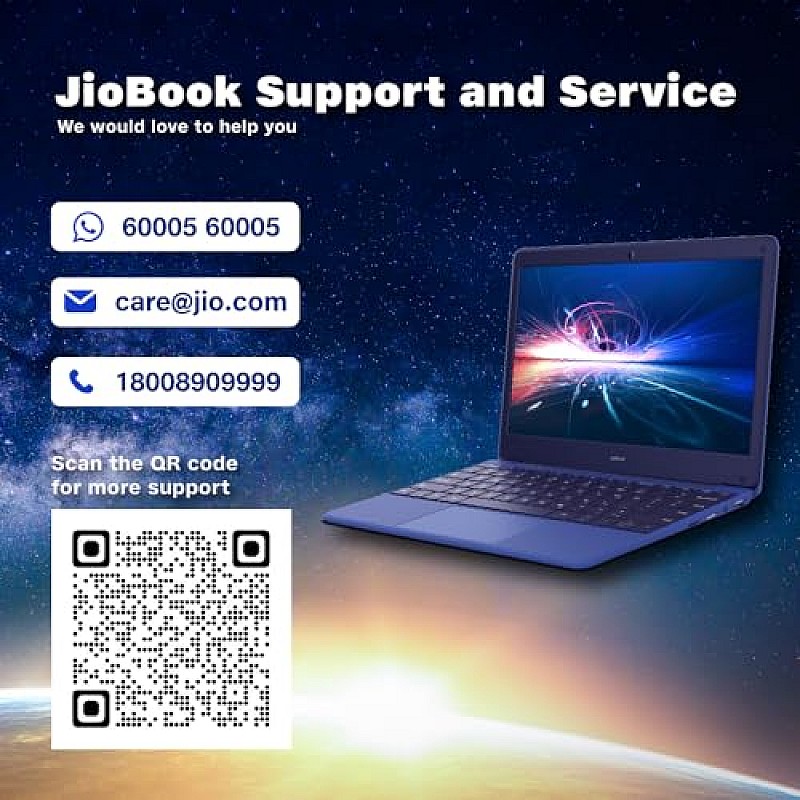 JioBook 11 2023 NB1112MM (BLU) Mediatek 8788 Octa-coreThin and Light Laptop 4 GB LPDDR4 64 GB 