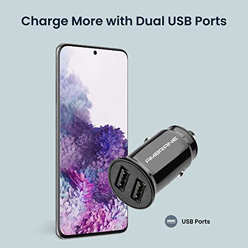 Ambrane 2.4A Dual Port Car Charger for All Smartphones (ACC-56, Black), Ambrane 2.4A Dual Port Car Charger for All Smartphones (ACC-56, Black),
