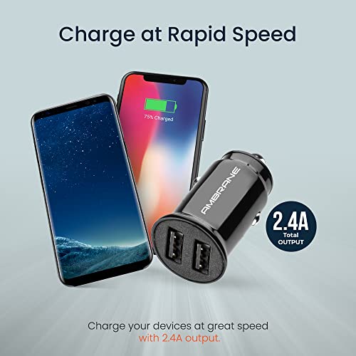 Ambrane 2.4A Dual Port Car Charger for All Smartphones (ACC-56, Black), Ambrane 2.4A Dual Port Car Charger for All Smartphones (ACC-56, Black),